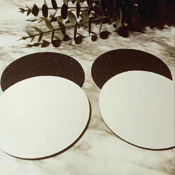 NWOT 100 pcs Sub Blanks | Coaster Round | 3.5" Fabric Top Black Rubber Bottom(2) - Picture 5 of 8